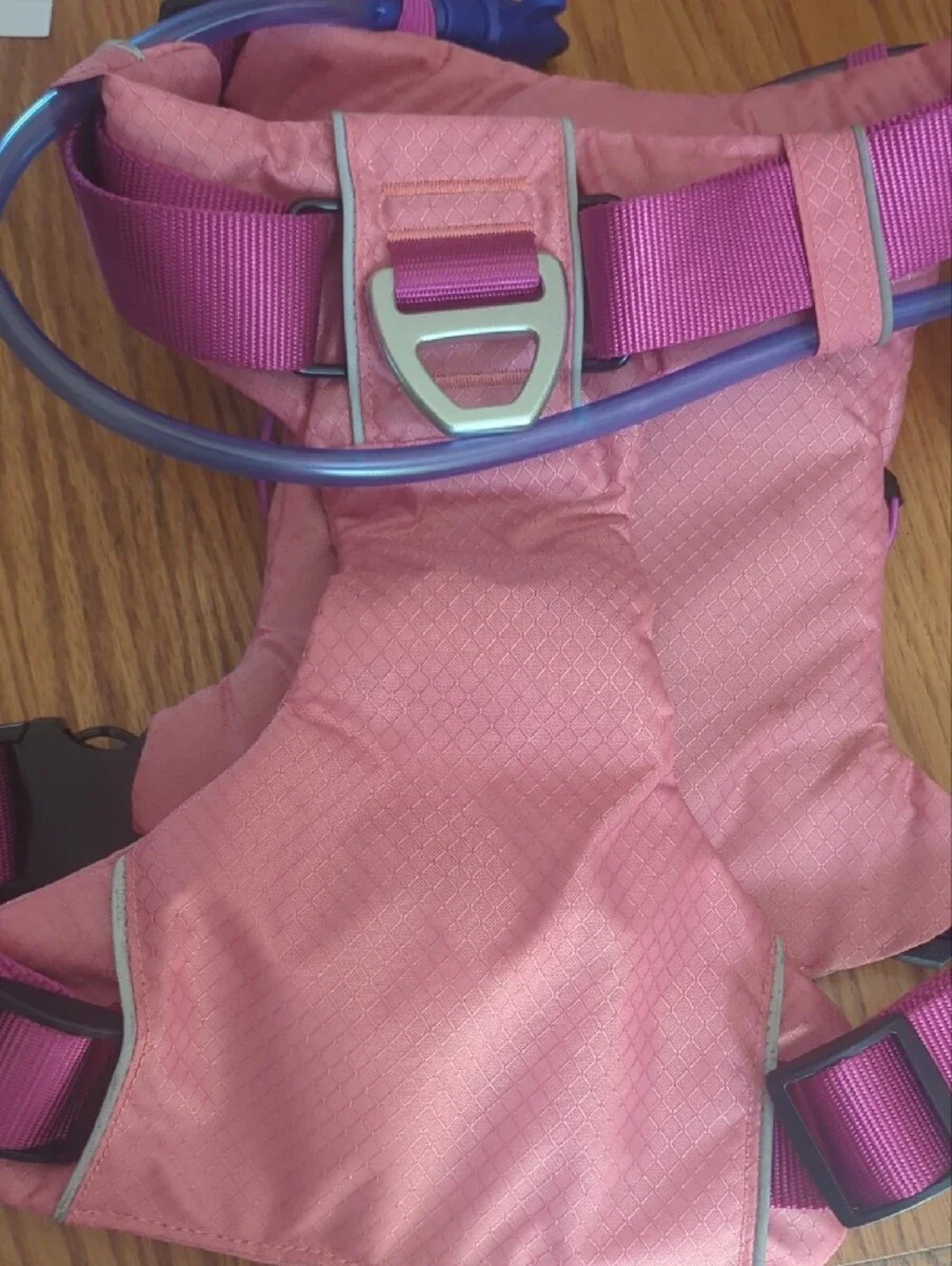Arcadia Pink Trail Dog harness With Hydration Pack with Purple Accents